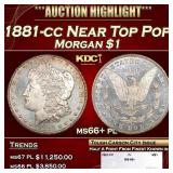1881-cc Morgan Dollar Near Top Pop $1 ms66+ pl SEG