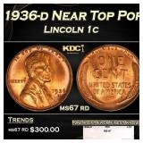 1936-d Lincoln Cent Near Top Pop 1c ms67 rd SEGS