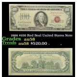 1966 $100 Red Seal United States Note Grades Choic