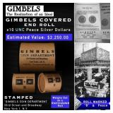 GIMBLES Unc Peace Dollar $1 Roll 10 Coin B Grade