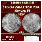 1896-p Morgan Dollar Near Top Pop! $1 ms67 SEGS
