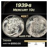 1939-s Mercury Dime 10c ms65 FSB SEGS