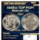 1945-d Mercury Dime TOP POP! 10c ms68+ FSB SEGS