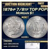 1878-p 7/8tf Morgan Dollar TOP POP! $1 ms66+ SEGS