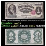 1891 $1 Treasury Note Edwin M Stanton Grades Selec