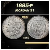1885-p Morgan Dollar $1 Grades ms62