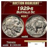 1929-s Buffalo Nickel 5c ms66 SEGS