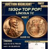 1930-p Lincoln Cent TOP POP! 1c ms68 rd SEGS