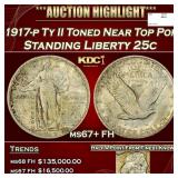 1917-p Ty II Standing Liberty Quarter Toned Near T