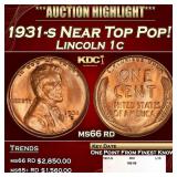 1931-s Lincoln Cent Near Top Pop! 1c ms66 rd SEGS