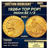 1926-p Gold Indian Quarter Eagle TOP POP! $2 1/2 m