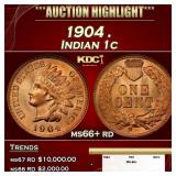 1904 Indian Cent . 1c ms66+ rd SEGS