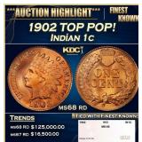1902 Indian Cent TOP POP! 1c ms68 rd SEGS