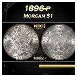 1896-p Morgan Dollar $1 Grades ms62+