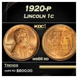 1920-p Lincoln Cent 1c Grades ms66 rd