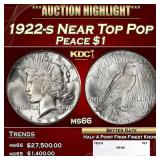 1922-s Peace Dollar Near Top Pop $1 ms66 SEGS