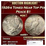 1926-s Peace Dollar Toned Near Top Pop $1 ms66+ SE