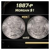 1887-p Morgan Dollar $1 Grades ms62