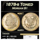 1878-s Morgan Dollar Toned $1 ms65+ SEGS