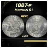 1887-p Morgan Dollar $1 Grades ms63