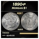 1890-p Morgan Dollar $1 Grades ms64