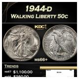 1944-d Walking Liberty Half Dollar 50c ms66+ SEGS