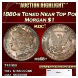 1880-s Morgan Dollar Toned Near Top Pop $1 ms68+ S