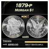 1879-p Morgan Dollar $1 Grades ms65