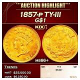 1857-p Gold Dollar TY-III $1 ms66+ SEGS