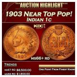 1903 Indian Cent Near Top Pop! 1c ms66+ rd SEGS