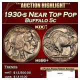 1930-s Buffalo Nickel Near Top Pop 5c ms66+ SEGS