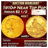 1910-p Gold Indian Quarter Eagle Near Top Pop! $2
