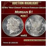 PCGS 1878-s *Mint Error* Struck-Through Obverse Mo