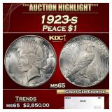 1923-s Peace Dollar $1 ms65 SEGS