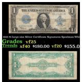 1923 $1 large size Silver Certificate Grades vf+ S