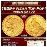 1929-p Gold Indian Quarter Eagle Near Top Pop! $2