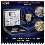 Complete 3 PC. 1982 Kennedy Half Dollar 50c set In