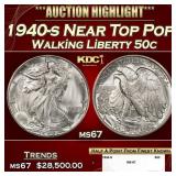 1940-s Walking Liberty Half Dollar Near Top Pop 50