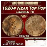1920-p Lincoln Cent Near Top Pop! 1c ms67 rd SEGS