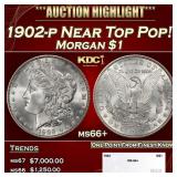 1902-p Morgan Dollar Near Top Pop! $1 ms66+ SEGS