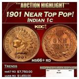 1901 Indian Cent Near Top Pop! 1c ms66+ rd SEGS