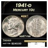 1941-d Mercury Dime 10c ms67 fsb SEGS