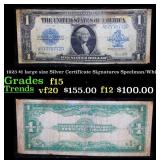 1923 $1 large size Silver Certificate Grades f+ Si
