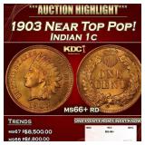 1903 Indian Cent Near Top Pop! 1c ms66+ rd SEGS