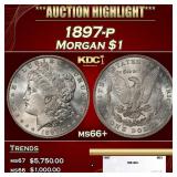 1897-p Morgan Dollar $1 ms66+ SEGS