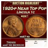 1920-p Lincoln Cent Near Top Pop! 1c ms67 rd SEGS