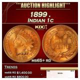 1899 Indian Cent . 1c ms65+ rd SEGS