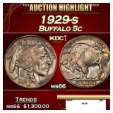 1929-s Buffalo Nickel 5c ms66 SEGS