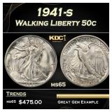 1941-s Walking Liberty Half Dollar 50c Grades ms65