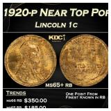 1920-p Lincoln Cent Near Top Pop 1c Grades ms65+ r